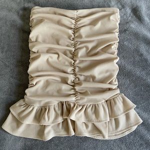Ruched Cream Skirt